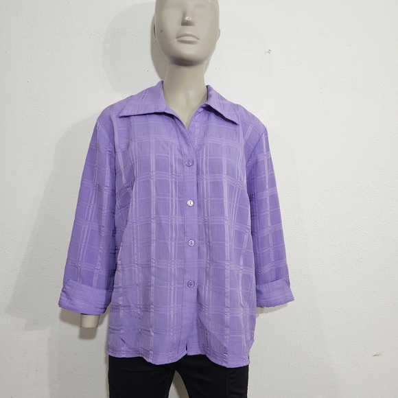 Anna Tops - Joamna Lavender Textured Shirt